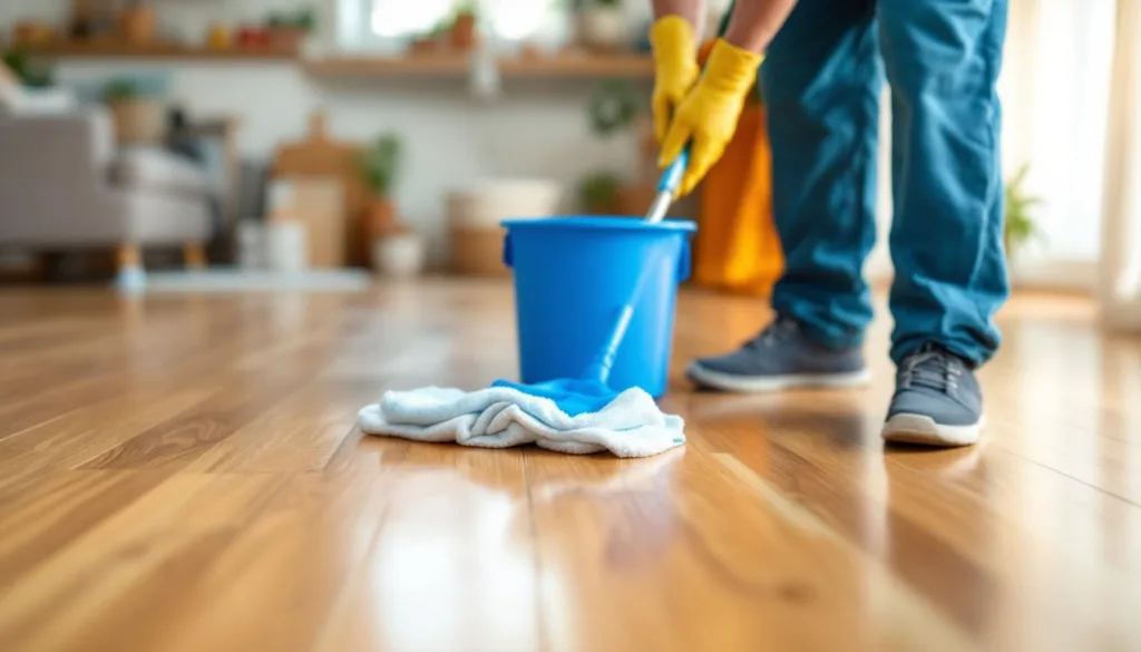 ein erfahrener hausmeister erklärt, warum teure reinigungsmittel für holzböden nicht notwendig sind und wie man mit einfachen mitteln seine böden effektiv pflegt.