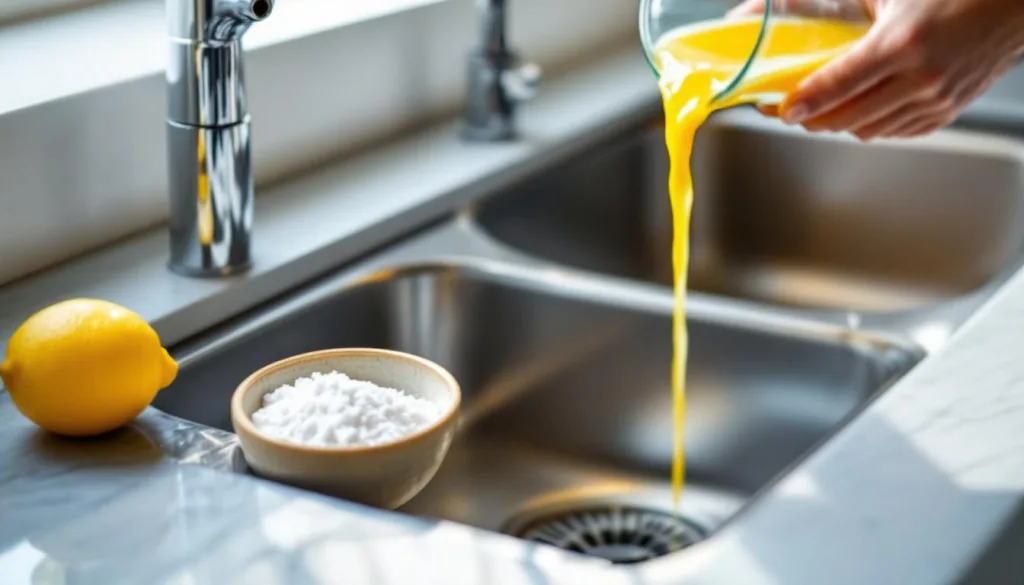 entdecken sie diesen einfachen und natürlichen trick mit zitronensaft und backpulver, um ihre rohre zu reinigen – ganz ohne chemische rohrreiniger!